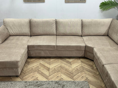 !Showroommodel! Beige Velvet U Zetel