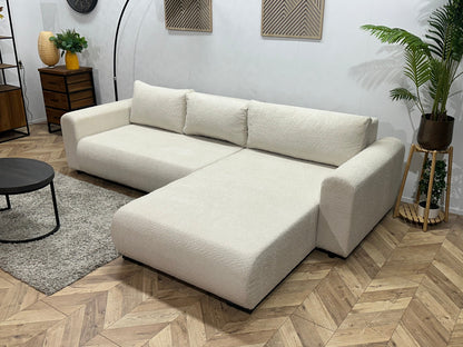 !Showroommodel! Witte Bouclé Hoekzetel