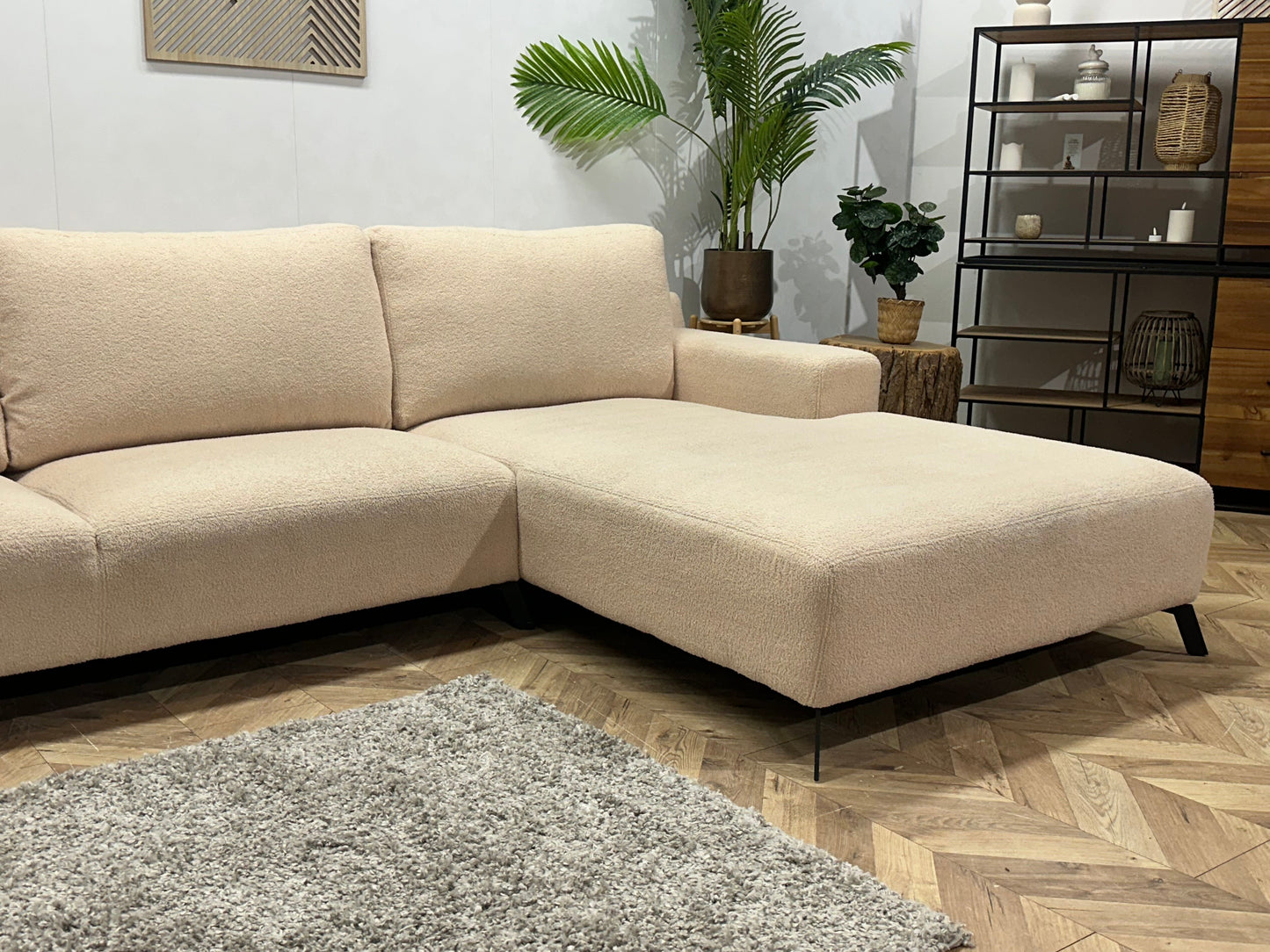 !Showroommodel! Crème Bouclé Hoekzetel