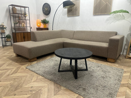 Goossens Beige Hoekzetel ~ Vaste Kussens