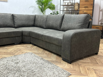 !Showroommodel! Antraciet Suède Stoffen U Zetel