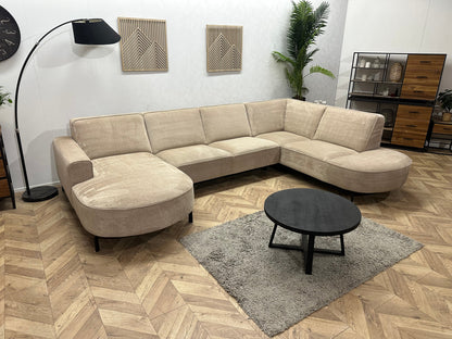 Crème/Beige Velvet U Zetel ~ Vaste Kussens