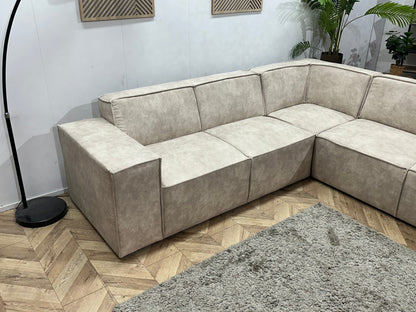 !Showroommodel! Crème Suède Stoffen Hoekzetel
