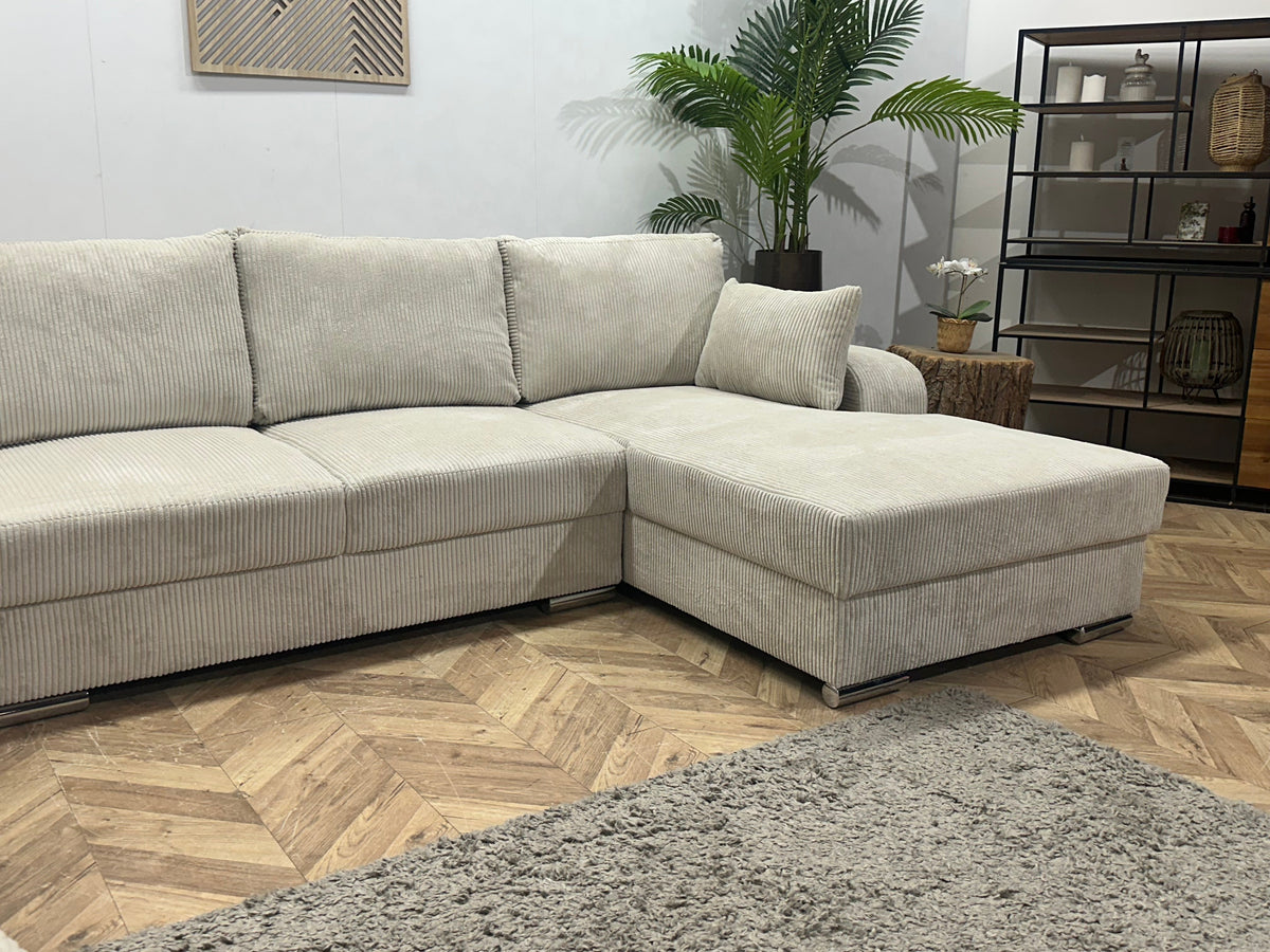!Showroommodel! Witte/Crème Ribstof U Zetel