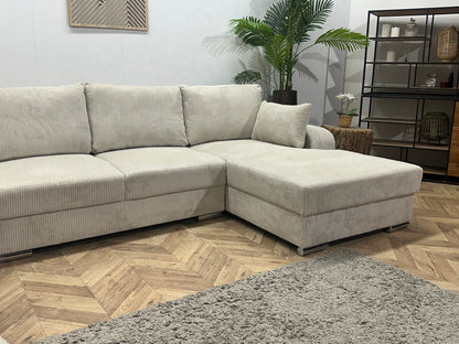 !Showroommodel! Witte/Crème Ribstof U Zetel