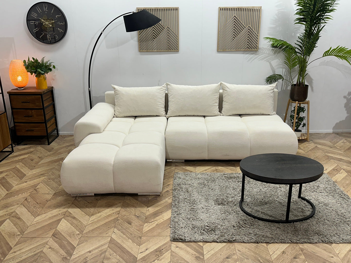 !Showroommodel! Witte Velvet Hoekzetel