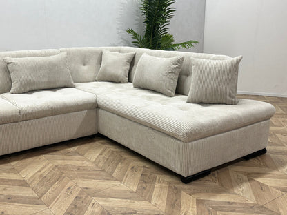 !Showroommodel! Witte/Crème Ribstof U Zetel