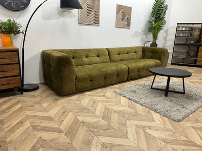 Lanterfant Mosgroene Velvet 3-Zits Zetel