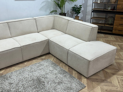 !Showroommodel! Crème Suède Stoffen Hoekzetel