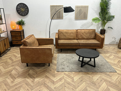 Be Pure Cognac Bruine Suede Stoffen Zetels Set ~ Losse Kussens Met Afneembare Hoezen