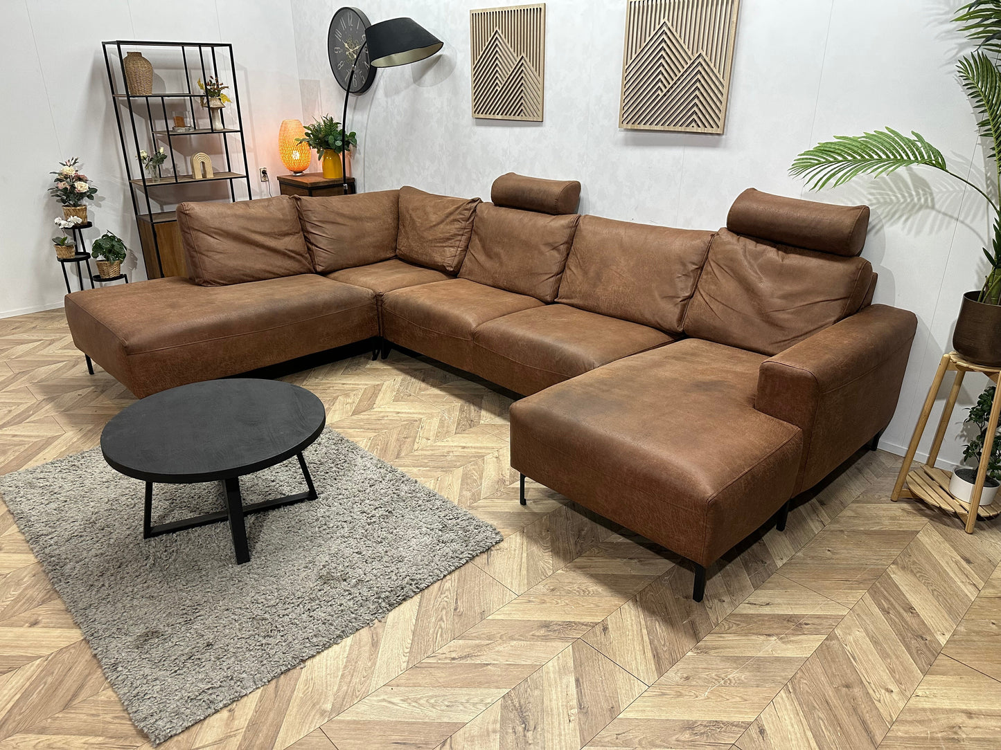 Cognac Bruine Suède Stoffen U Zetel ~ Losse Rugkussens