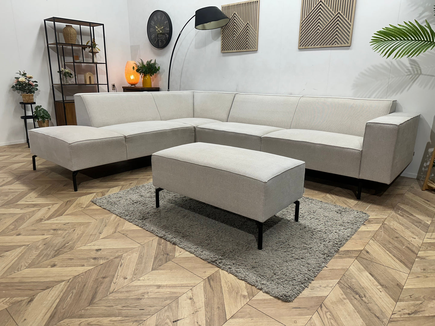 By Sidde Licht Grijze Hoekzetel Inc Hocker ~ Vaste Kussens