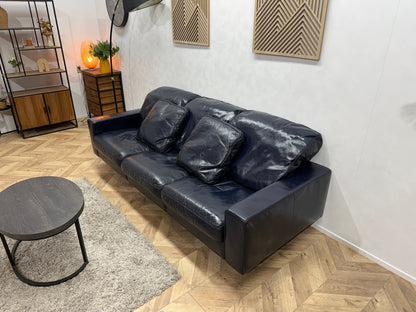 Durlet Donker Blauwe Lederen 2.5-Zits ~ Losse Kussens