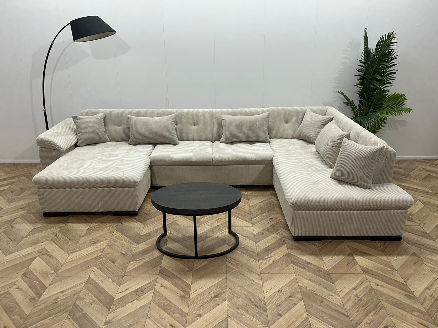 !Showroommodel! Witte/Crème Ribstof U Zetel