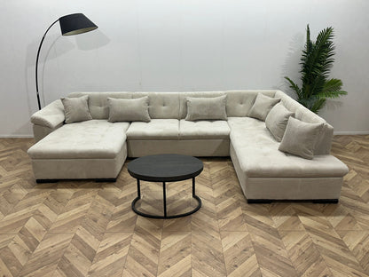 !Showroommodel! Witte/Crème Ribstof U Zetel