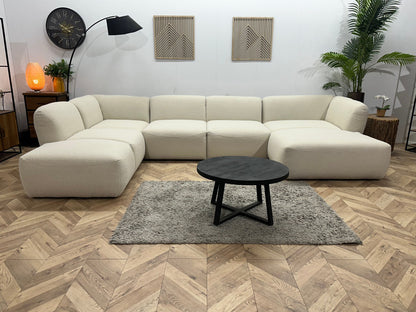 !Showroommodel! Witte/Crème Bouclé Stoffen U Zetel