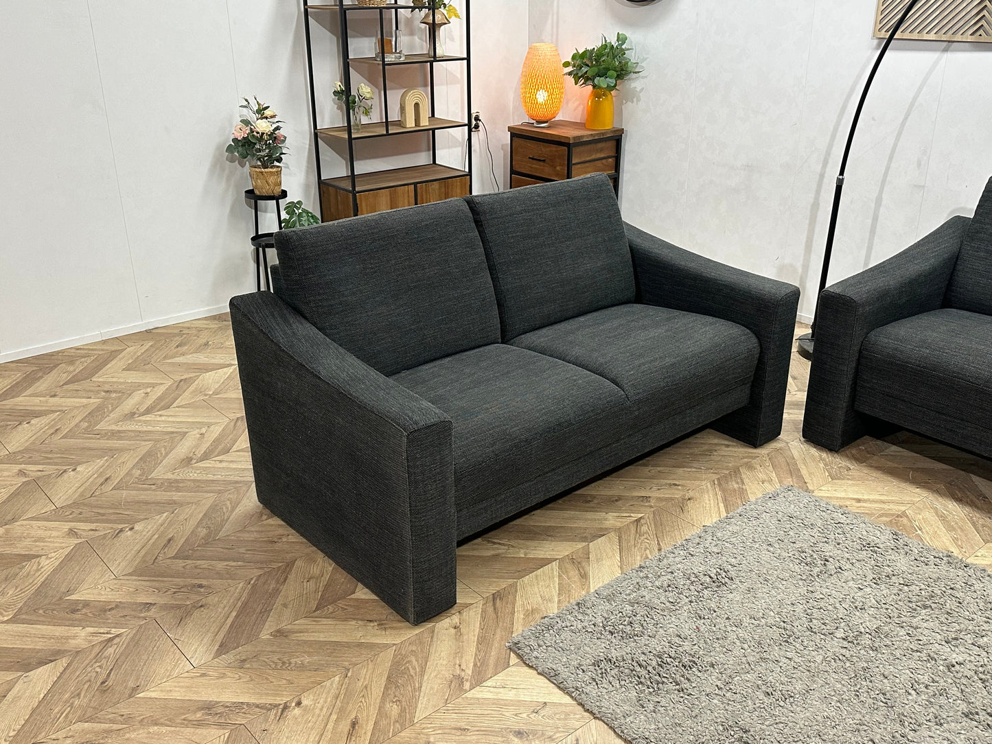 Antraciet Zetels Set ~ Vaste Kussens