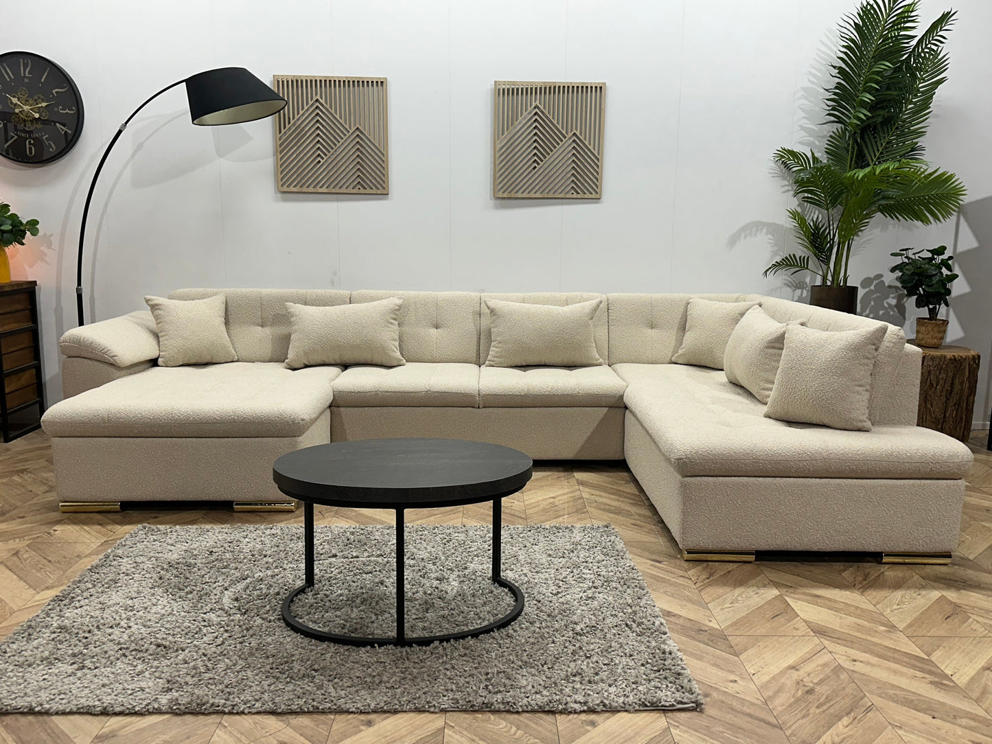 !Showroommodel! Witte Bouclé U Zetel