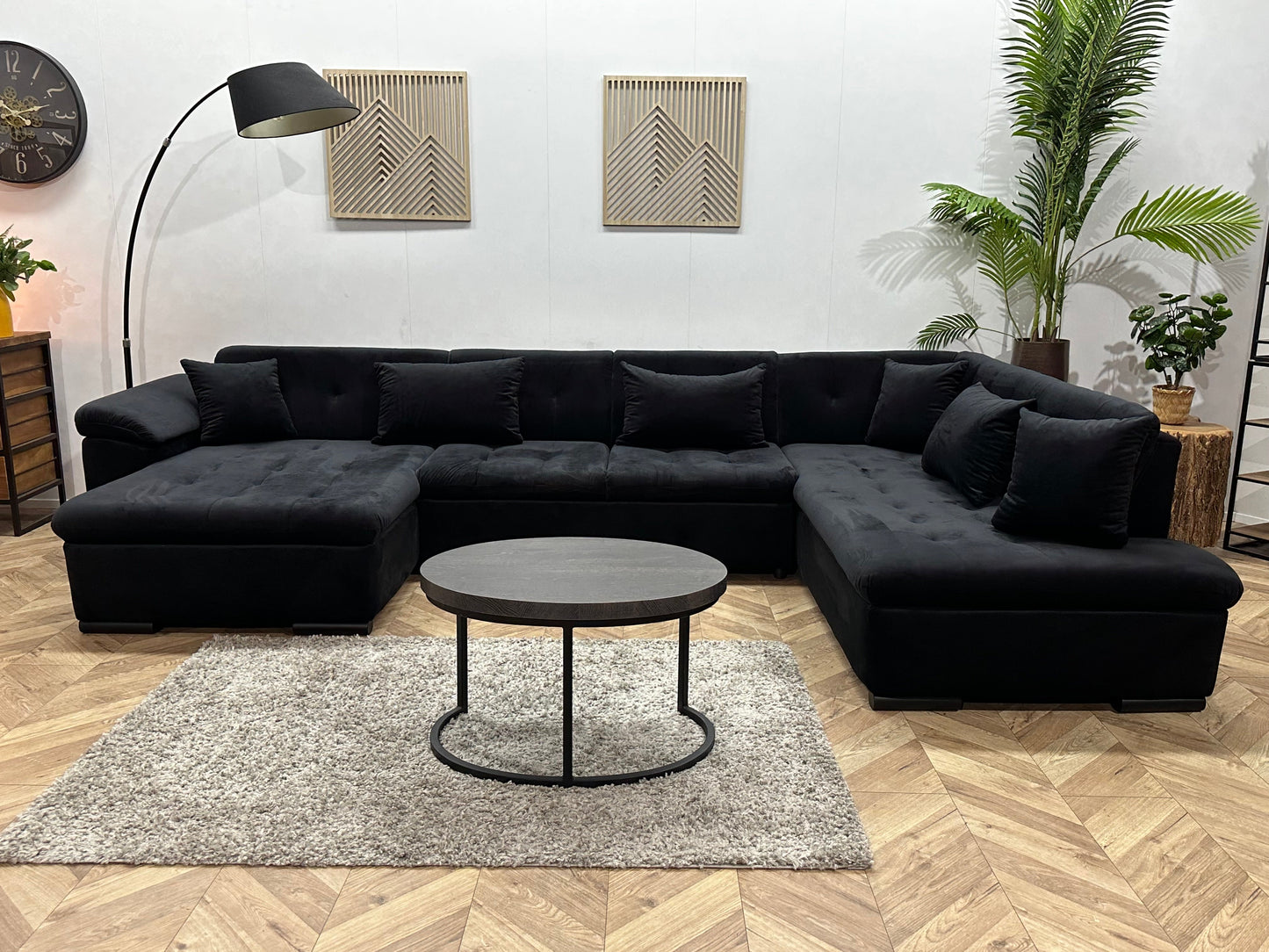!Showroommodel! Zwarte Velvet U Zetel