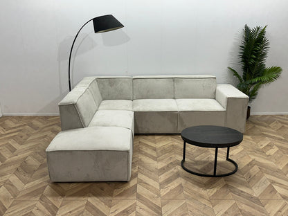 !Showroommodel! Witte Ribstof Hoekzetel