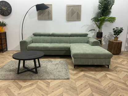!Showroommodel! Groene Cremona Hoekzetel ~ Verstelbare Hoofdsteunen