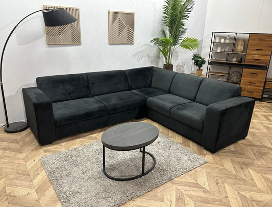 !Showroommodel! Zwarte Velvet Hoekzetel