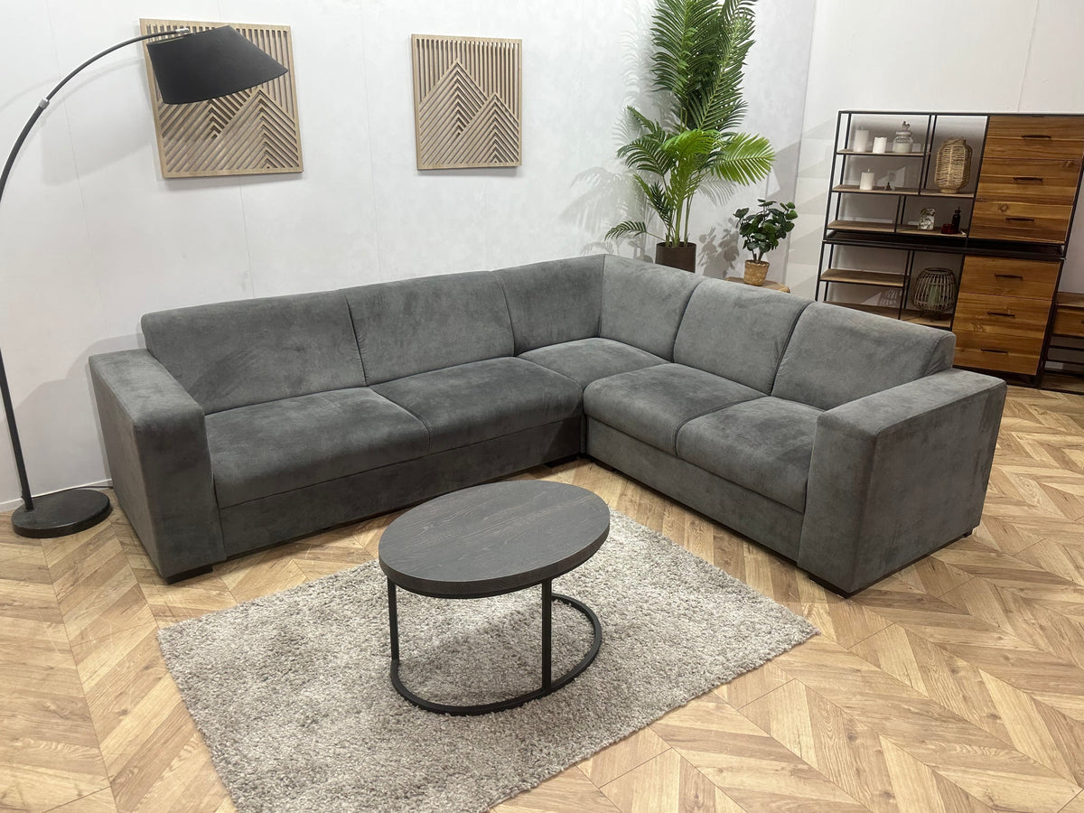 !Showroommodel! Antraciet Velvet Hoekzetel