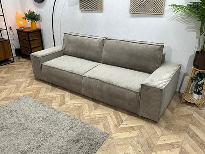!Showroommodel! Licht Bruine Ribstof 2.5-Zits Zetel ~ Slaapfunctie