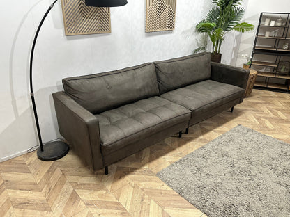 Be Pure Antraciet Suede Stoffen 2.5-Zits Zetel Inc Hocker ~ Losse Kussens Met Afneembare Hoezen