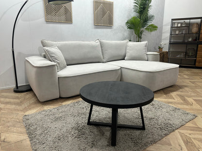 !Showroommodel! Witte/Crème Suède Stoffen Hoekzetel