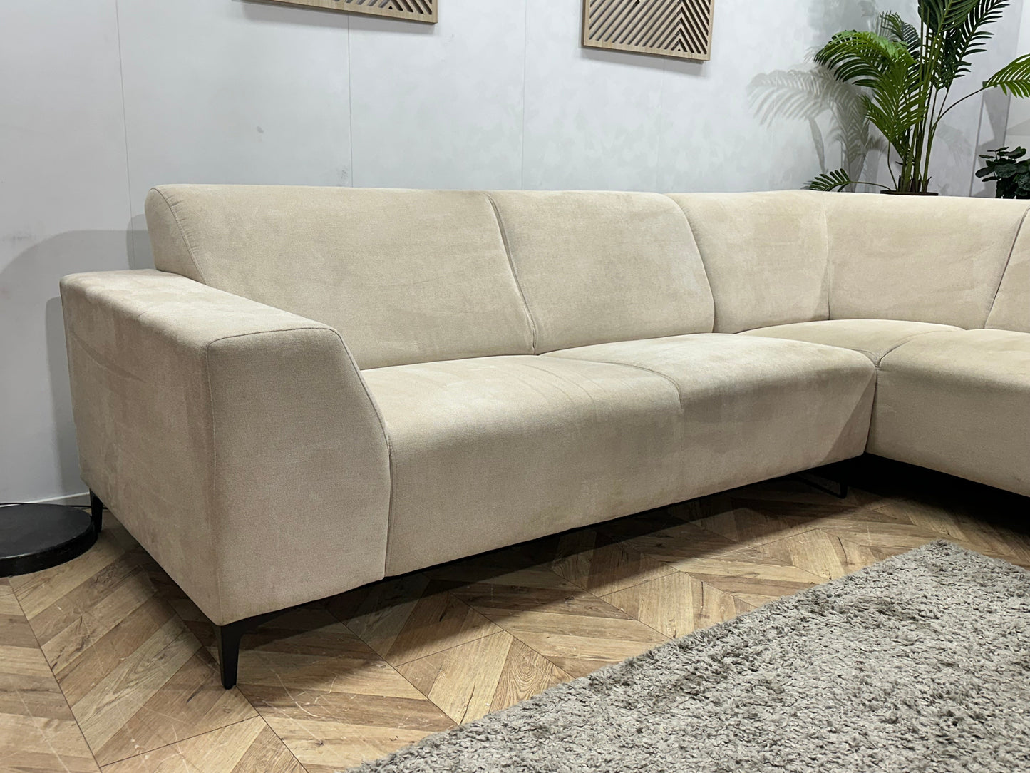 !Showroommodel! Crème Suède Stoffen Hoekzetel