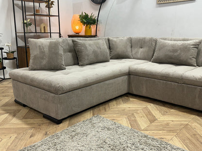 !Showroommodel! Licht Bruine Ribstof U Zetel