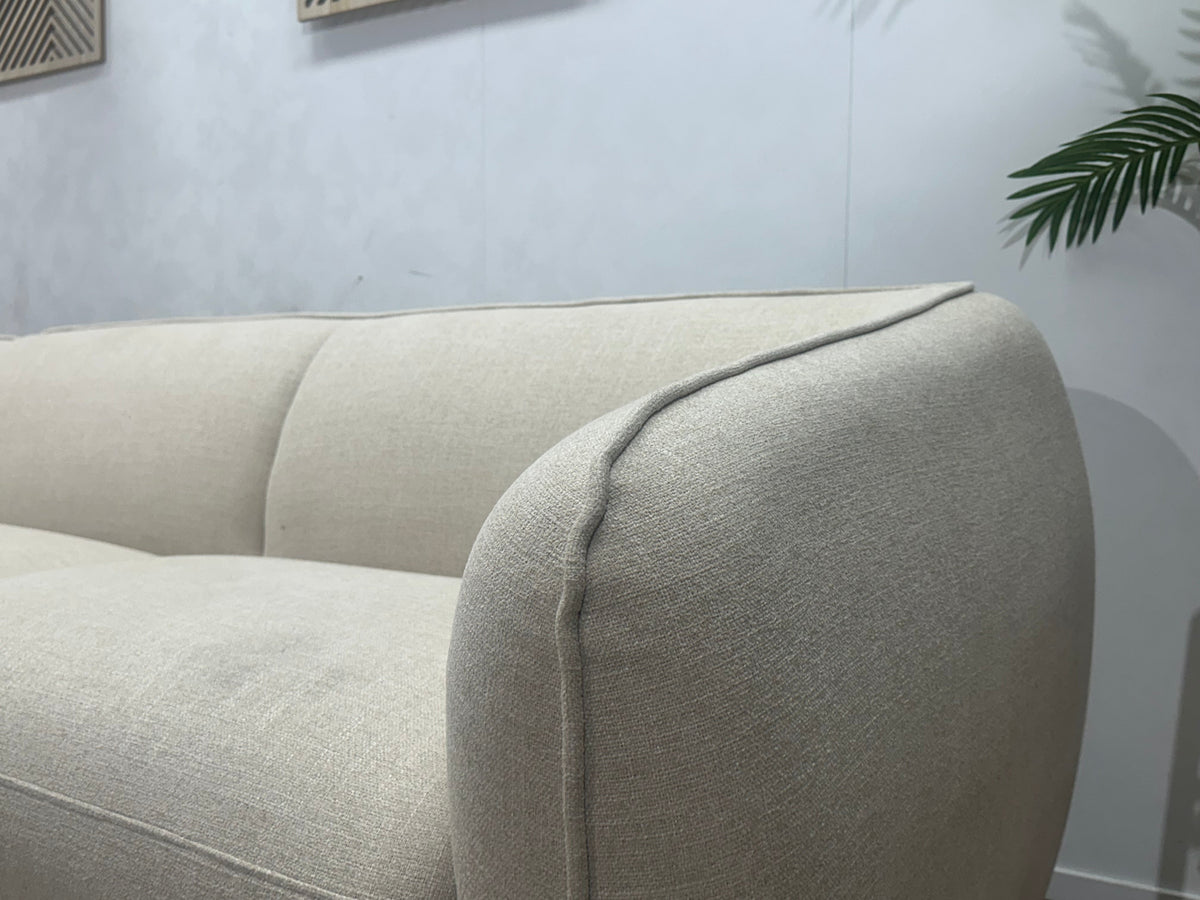 !Showroommodel! Crème Chenille Stoffen Hoekzetel