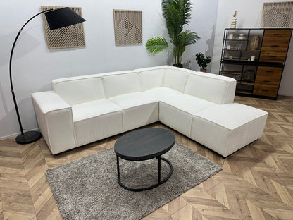 !Showroommodel! Witte Bouclé Stoffen Hoekzetel