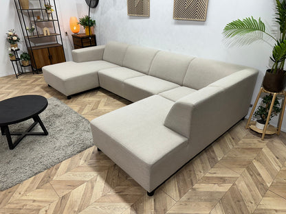 SoTrue Beige Stoffen U Zetel ~ Vaste Kussens