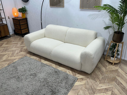 !Showroommodel! Witte/Crème Bouclé Stoffen 2.5-Zits Zetel