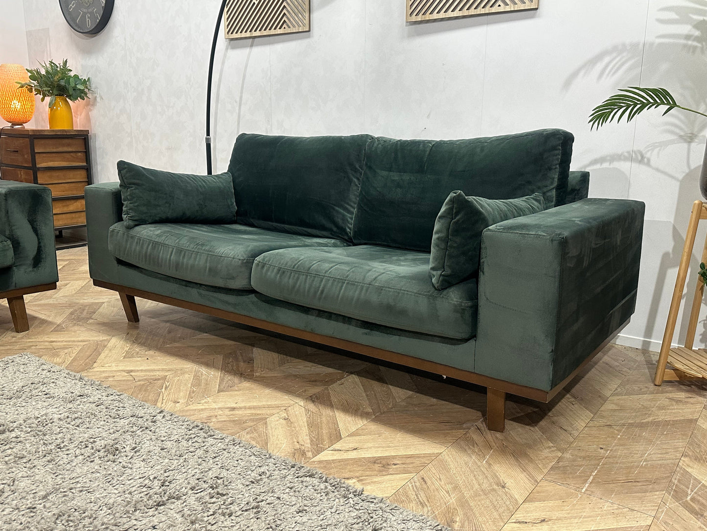 Groene Velvet Zetels Set Inc Hockers ~ Losse Kussens Met Afneembare Hoezen