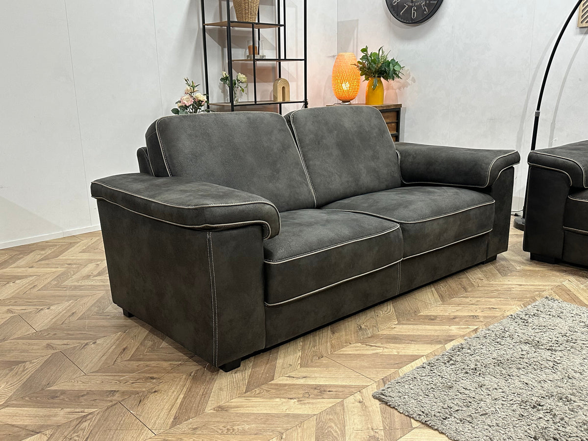 Antraciet Suède Stoffen Zetels Set ~ Vaste Kussens