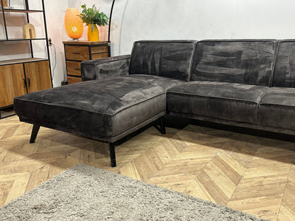 Antraciet Velvet U Zetel ~ Vaste Kussens