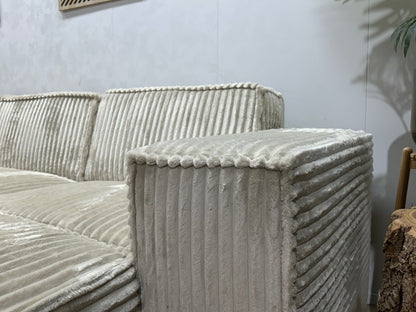 !Showroomodel! Witte Ribstof U Zetel