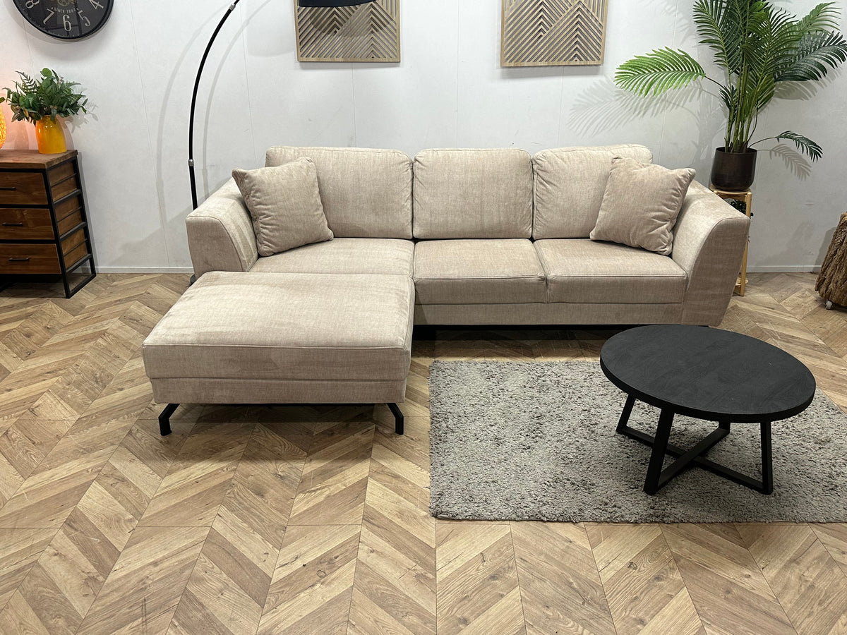 Beige Velvet Hoekzetel ~ Nieuwstaat