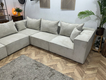 !Showroommodel! Witte Ribstof Hoekzetel ~ Meerdere Opstellingen