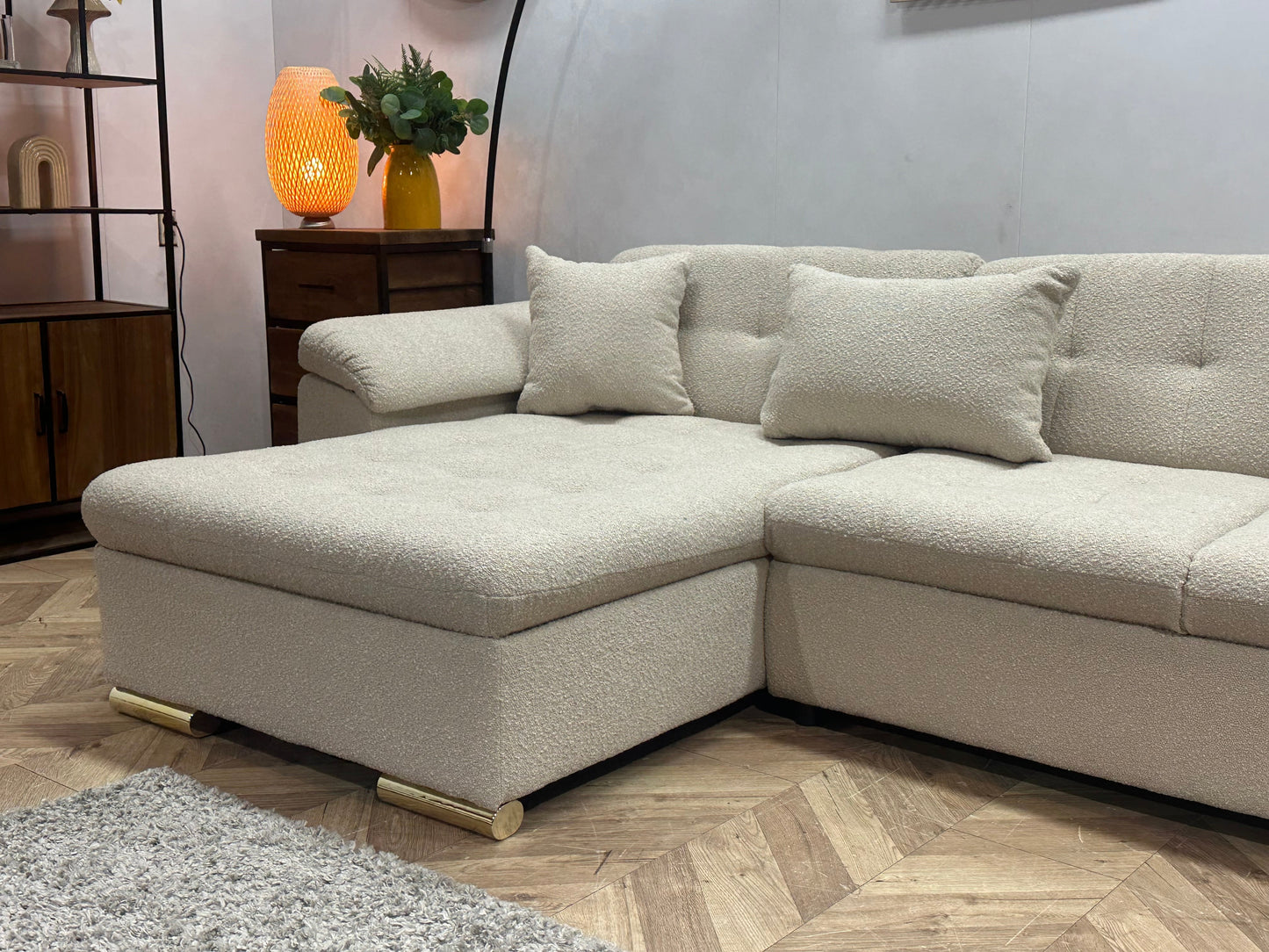 !Showroommodel! Witte/Crème Bouclé U Zetel