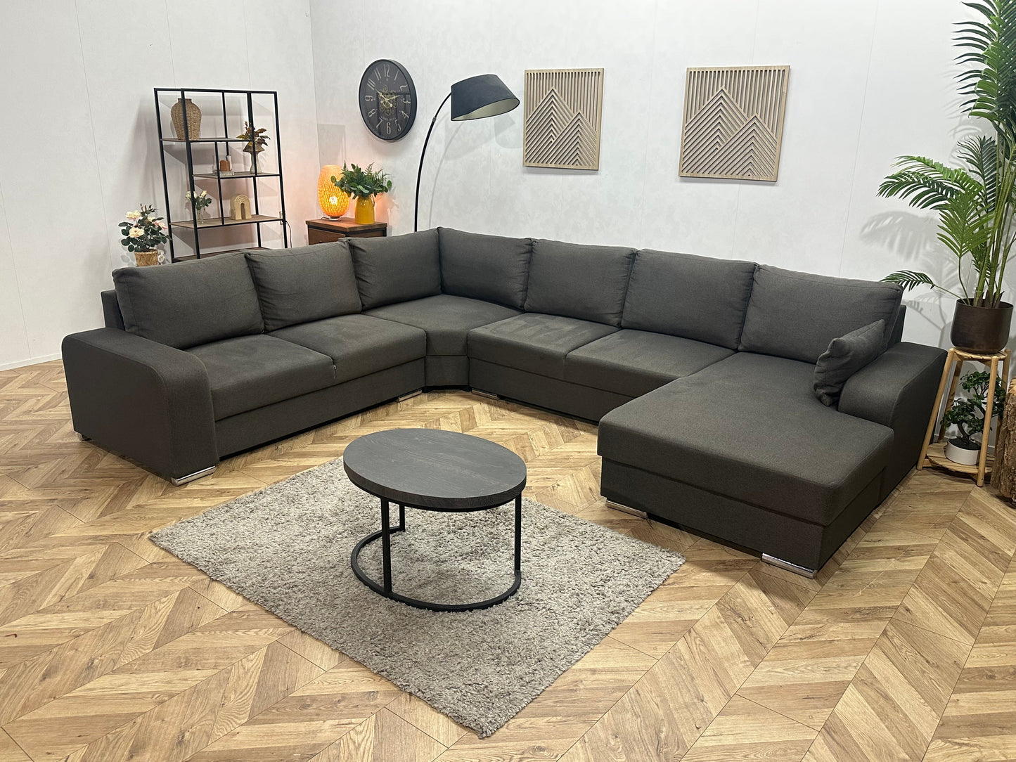 !Showroommodel! Antraciet Suède Stoffen U Zetel
