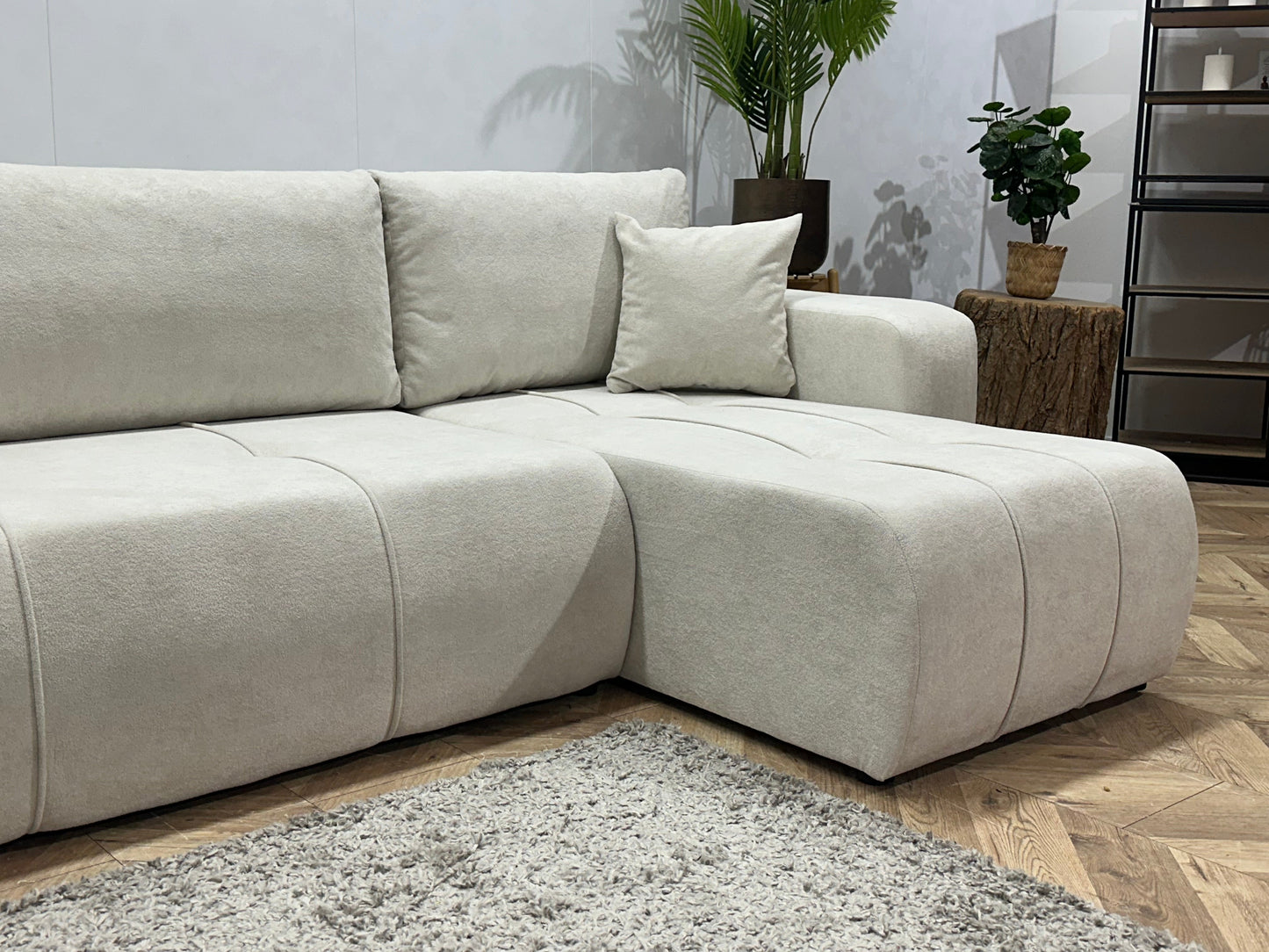 !Showroommodel! Witte Velvet Hoekzetel