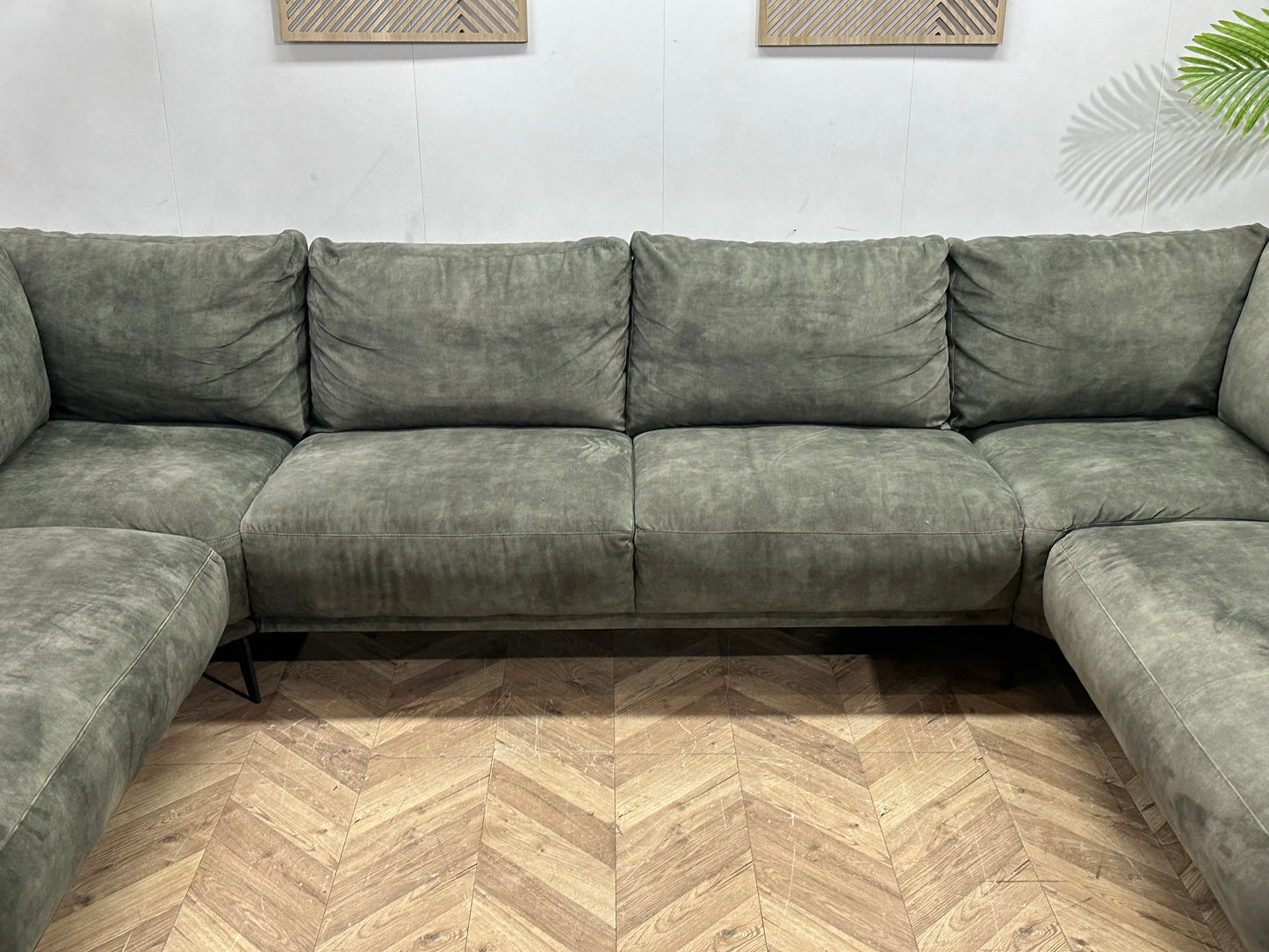 Groene Velvet U Zetel ~ Nieuwstaat