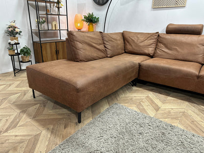 Cognac Bruine Suède Stoffen U Zetel ~ Losse Rugkussens