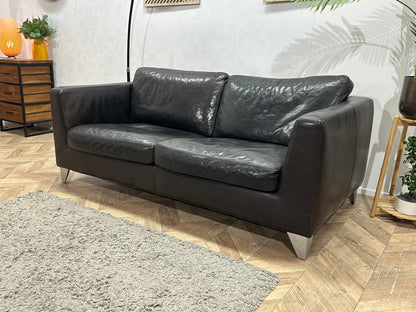 Machalke Bruine Eco Lederen 2.5-Zits Zetel ~ Losse Kussens Met Afneembare Hoezen