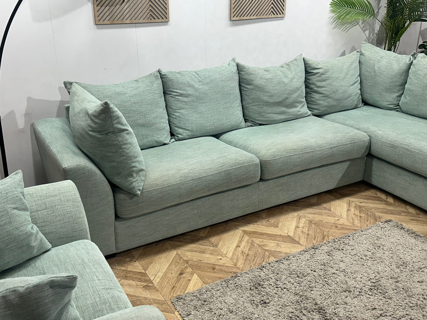 Burhens Licht Blauwe Ruime Hoekzetel Inc Fauteuil ~ Losse Kussens Met Afneembare Hoezen