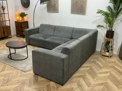 !Showroommodel! Antraciet Velvet Hoekzetel